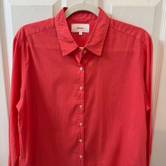 Xirena Sugar Poppy Beau 100% Cotton long sleeve button up made in the USA Shirt - Picture 2 of 13